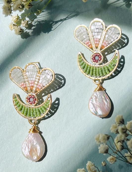 Moon Flowers with Pearls