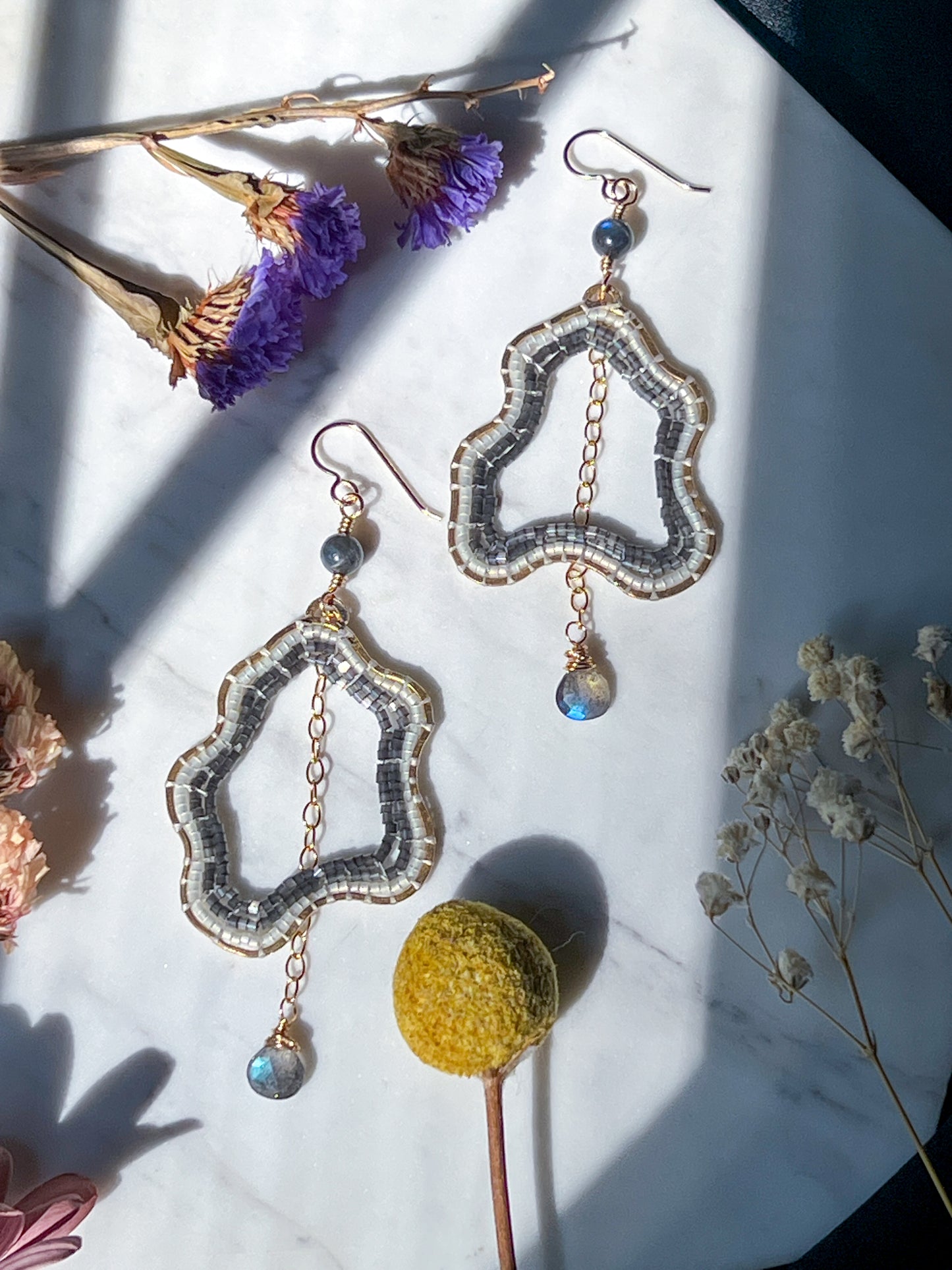 Faux Geodes in Rustic Grey with Labradorite