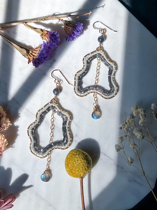 Faux Geodes in Rustic Grey with Labradorite