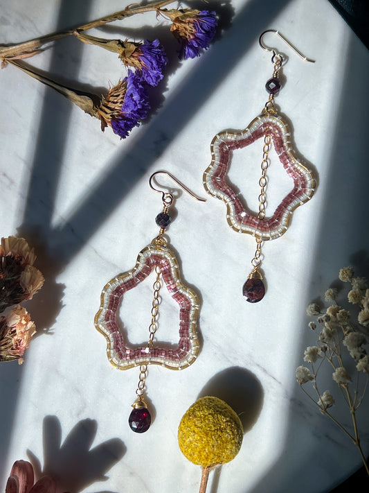 Faux Geodes in Deep Rose with Garnet