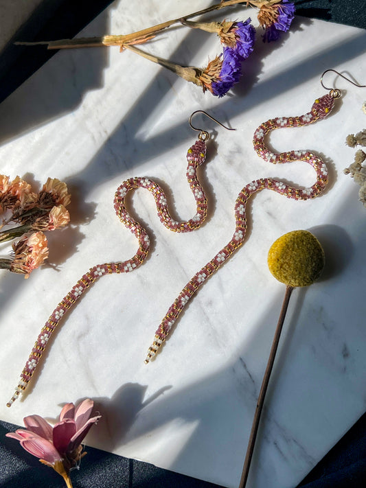 Shimmering Snakes in Deep Rose